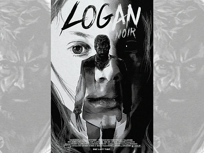 Logan Noir Poster alternative film poster alternative movie poster brand branding graphic art graphic design hugh jackman illustration logan logan noir marvel movie posters typography vector vector art vector illustration