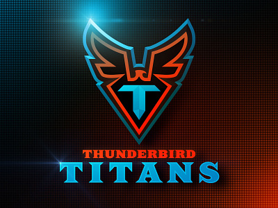 Thunderbird Titans School Logo brand brand design brand identity branding design education environmental graphics football logo graphic design identity illustration logo logo design logo symbol phoenix sports logos typography vector word mark