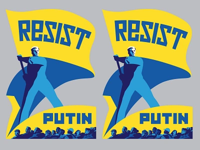 Resist Putin brand branding design graphic design illustration logo political art poster art posters putin typography ukraine vector