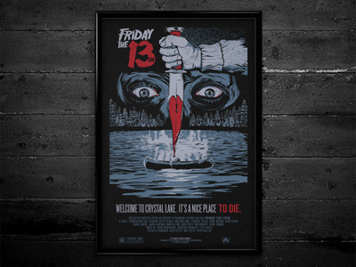 Friday The 13th Poster drawing fridaythe13th graphic design horror jason key art movie poster movies typography vector
