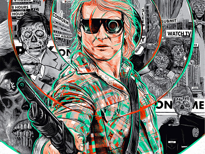 They Live Poster: Gallery 1988 branding draw drawing illustrate illustration portrait poster typography vector vector art