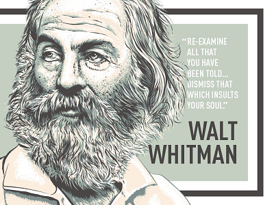 Walt Whitman Portrait art concept drawing graphic design graphite illustration photoshop portrait vector