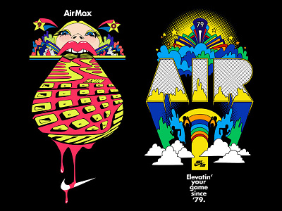 Nike Air Retro Graphics air brand branding drawing graphic design illustration logo nike retro t shirt tee shirt tees