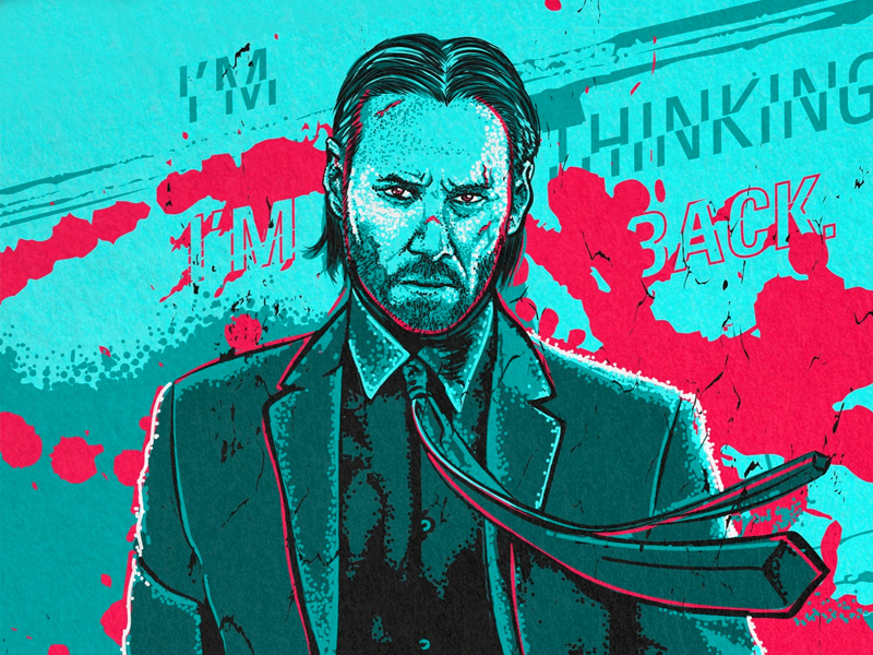 John Wick pencil sketch  Keanu Reeves Spiral Notebook for Sale by  Kathography  Redbubble