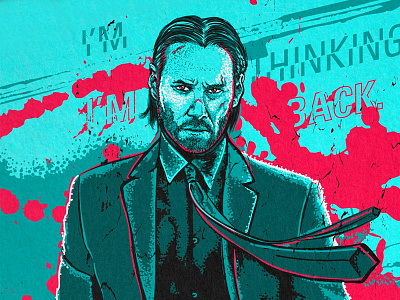 John Wick Poster branding draw drawing illustrate illustration portrait poster typography vector vector art