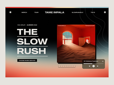 The Slow Rush / Tame Impala - Landing page album release available now daily 003 dailyui 003 landing page music tame impala the slow rush web design