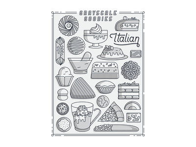 Dessert Series dessert desserts food halftone illustration italian lettering line poster sweet sweets