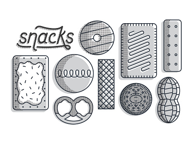 snacks! cookies illustration sweets typography