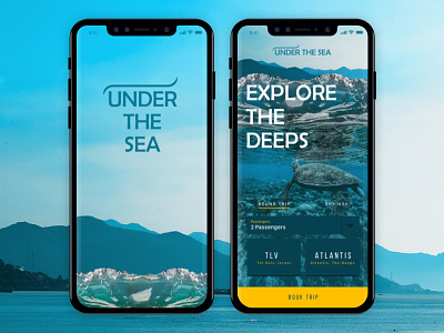 Under The Sea app deep sea design dive illustration ios mobile search select travel ui