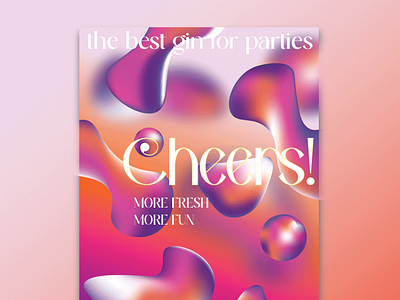 Gin Brand CHEERS! ad app branding design graphic design illustration logo poster typography ui ux vector
