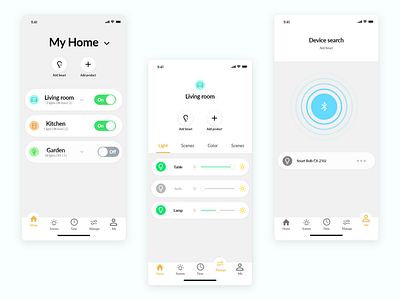 Smart light App app design graphic design ui ux