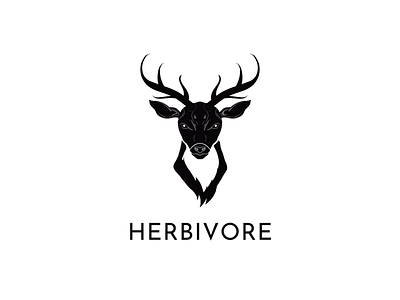 Deer - Herbivore animal branding graphic design logo