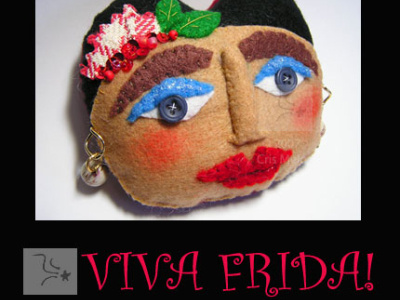 Frida Head ornament cris melo doll free frida frida kahlo fridakahlo handmade kahlo meloearth textile