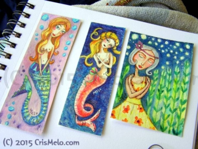 Notice love. art fantasy girl handmade illustration meloearth mermaid painting watercolor woman