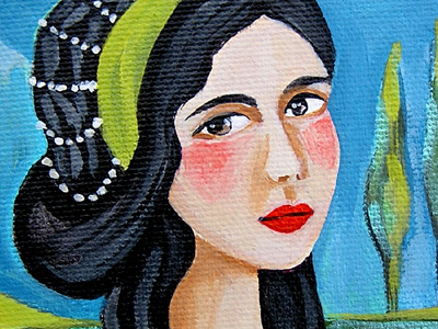 Tuscan Girl acrylics canvas face fairytale italy meloearth painting portrait princess royal tuscany