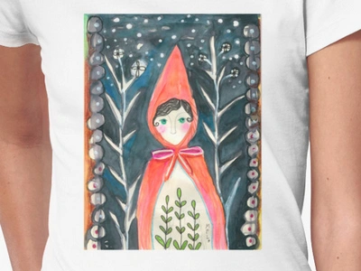 T Shirt - Little Red fairytale fantasy licensing littleredridinghood meloearth orange patterns product red redbubble surfacedesign