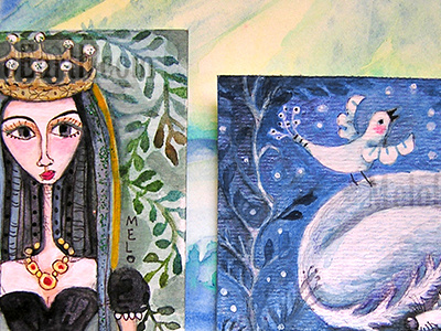 work 4 sale aceo. meloearth bird queen