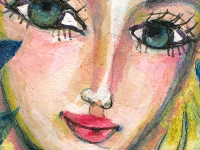 eBay auction aceo artwork design ebay face girl handmade meloearth portrait woman