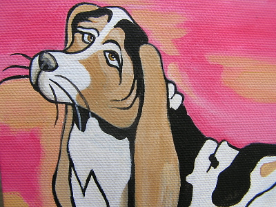 Basset Hound Dog animals crismelo dog meloearth painting petportrait pets portrait