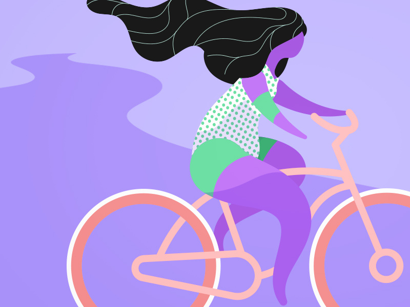 Friday Biker Lady biker bike summer illustration