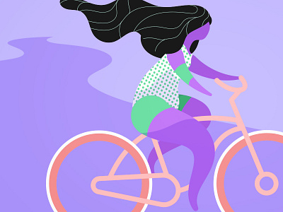 Friday Biker Lady bike biker illustration summer