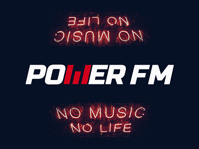 POWER FM brand creative design fm logo power radio station