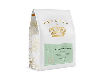 Monarch Coffee Bag coffee bag gold foil label design