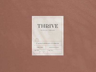 Thrive Physical Therapy branding design layout design