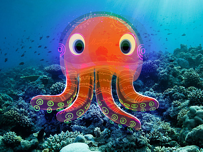 Sea Critters - Octopus cartoon character design color cute illustration istanbul lucid ocean octopus photography sea