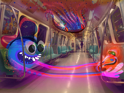 What's happening in reality? No - 02 cartoon character design color illustration istanbul lucid metro monster photography real reality subway