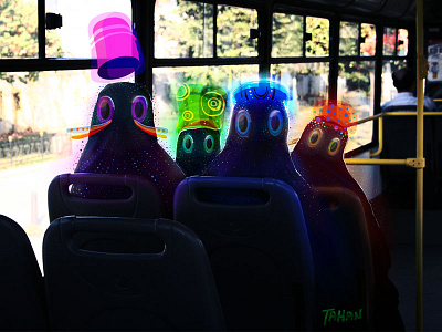 What's happening in reality? No - 03 bus character design color ghost illustration istanbul lucid monster photography reality soul spirit