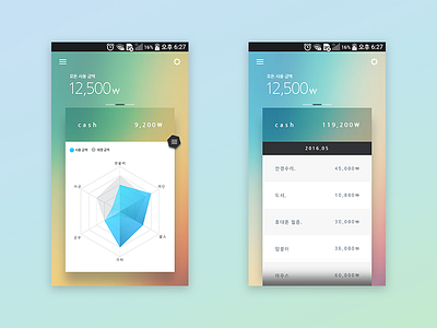 mobile ui design color test.