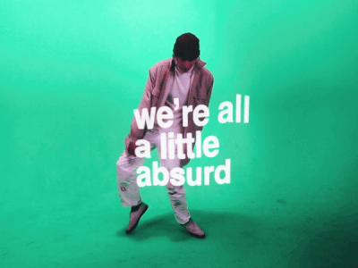 We're All a Little Absurd animation 3d animation art dance dance music dancing design gif graphic art motion type typography video video animation video art warp