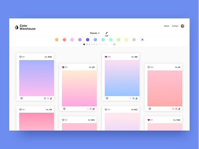 Color Warehouse | Website blog clean colors design gradients grid interface layout pink ui web website