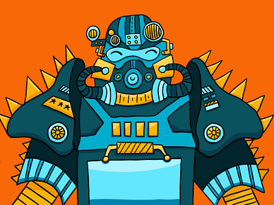 Power Armor cute falllout illustration powerarmor procreate robot suite videogame