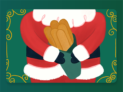 Santa Breadsticks breadstick christmas cute food giftcard holiday illustration