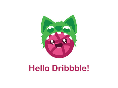 Hello Dribbble! cute dribbble first shot flat hello dribble thank you