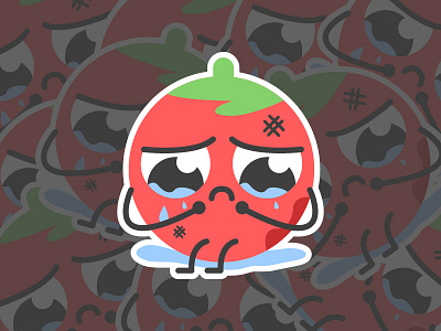 Sad Tomato Sticker playoff sticker stickermule tomato