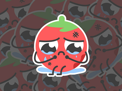 Sad Tomato Sticker