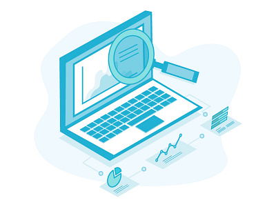 informatics vs analytics computer graphs icons laptop