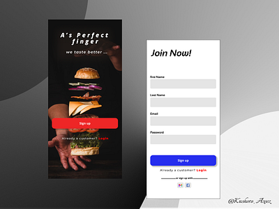 Sign up Screen A food App Sign up Screen daily ui 01 ui