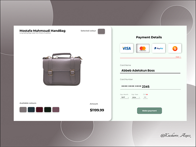 Credit Card Checkout Page (Light Theme).