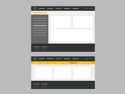 Side-nav vs. Sub-nav blockdown blockframe wireframe