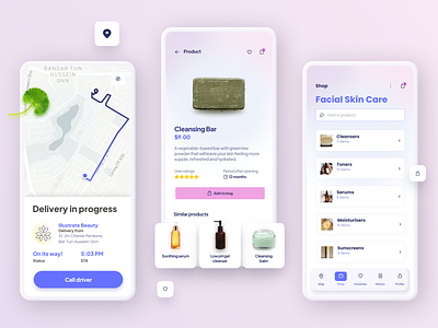 Illustrate Beauty App Concept UI app design ui