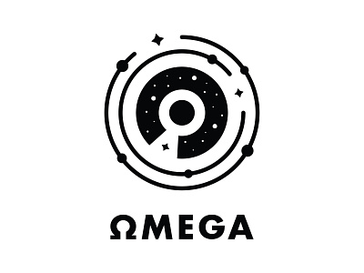 Omega Project Logo 2d astronomy branding design logo science science illustration vector