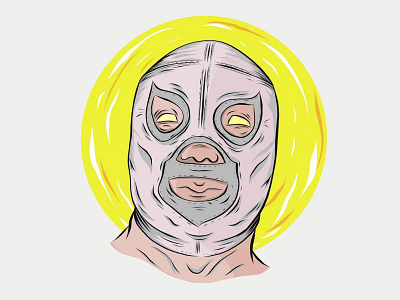 El Santo Enmascarado character lucha vector