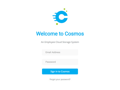 Cosmos Login Portal cloud design landing portal ui