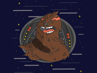 Chewbacca In Space character chewbacca illustration space starwars wookie