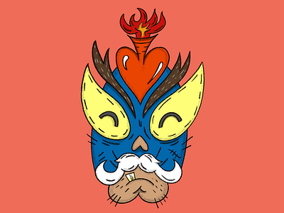 La Mascara Vieja animation character design lucha mexican wrestling