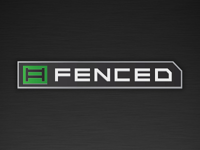 Fenced branding branding fence fencing hardware logo metallic mockup